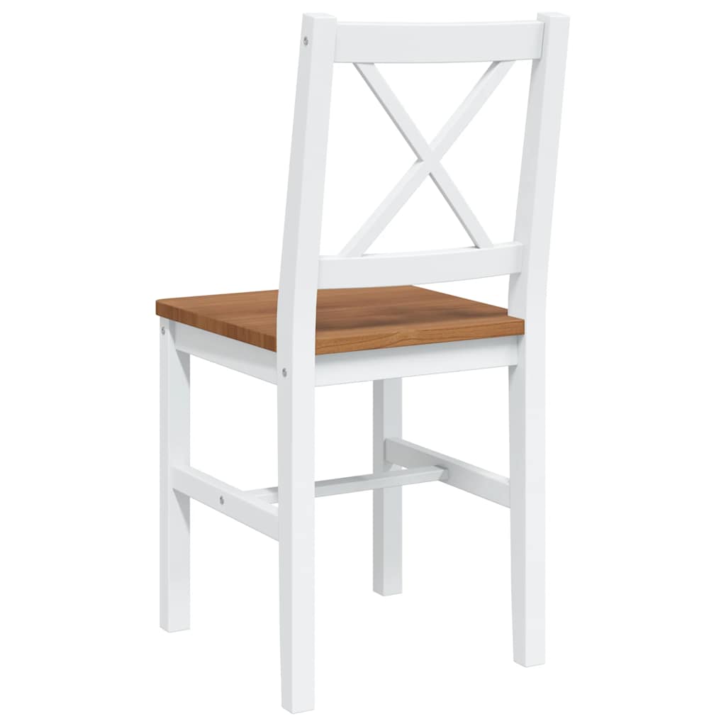 5 Piece Dining Set Brown and White