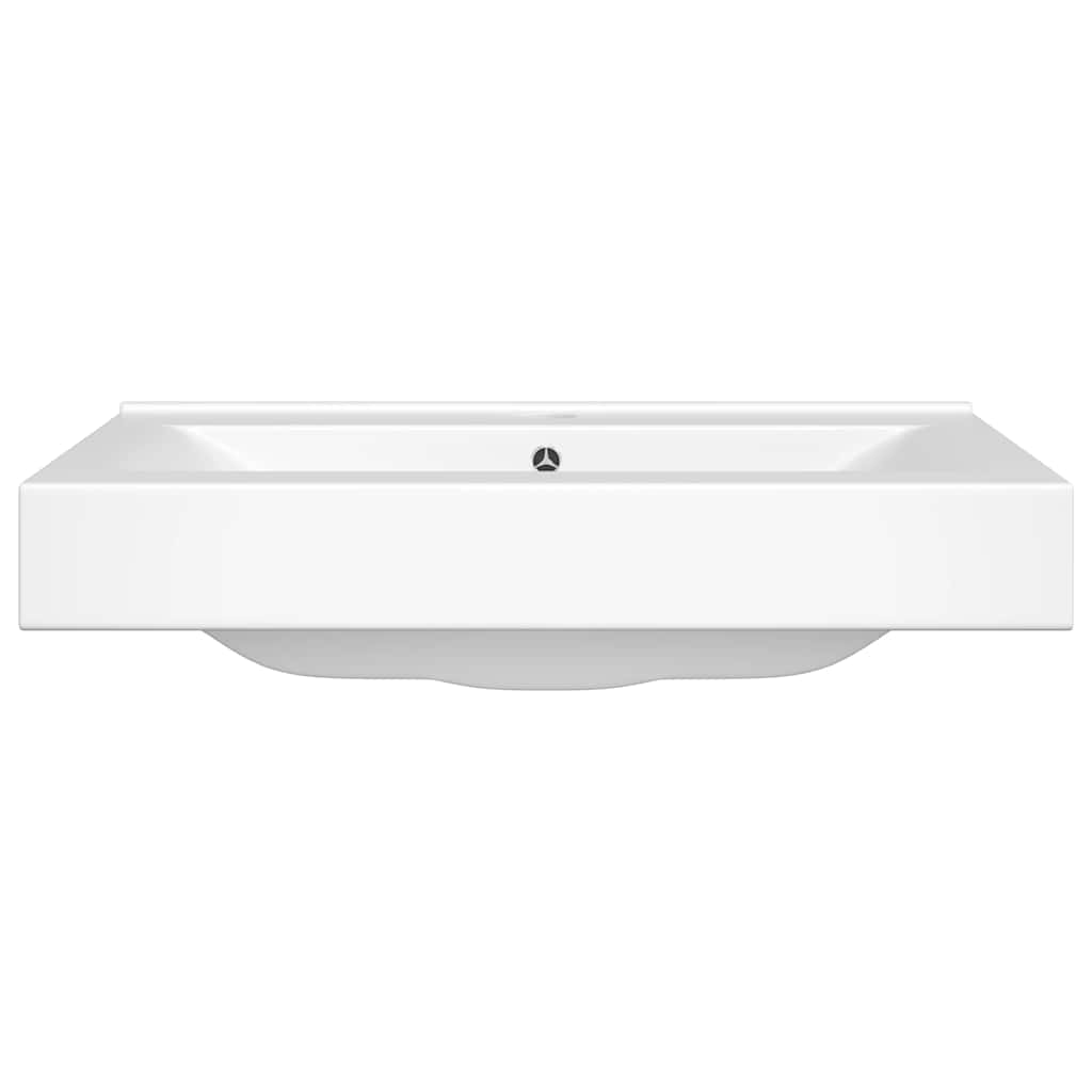 Luxury Ceramic Basin Rectangular Sink White with Faucet Hole