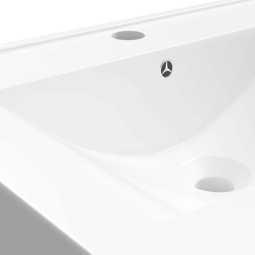 Luxury Ceramic Basin Rectangular Sink White with Faucet Hole