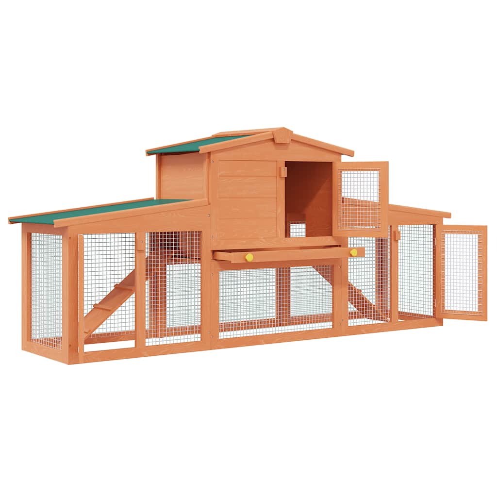 Large Rabbit Hutch Small Animal House Pet Cage with Roofs Wood
