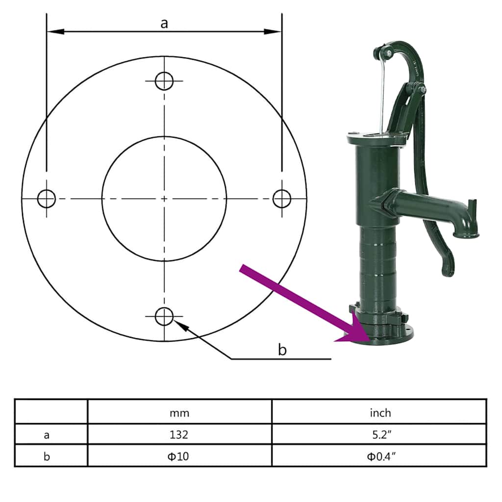 Garden Hand Water Pump Cast Iron