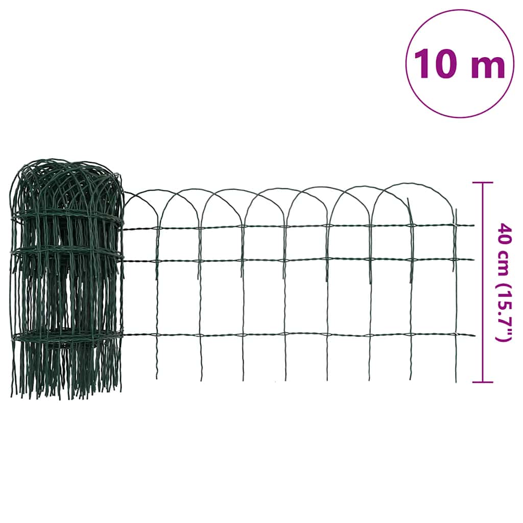 Garden Border Fence Powder-coated Iron 10x0.4 m