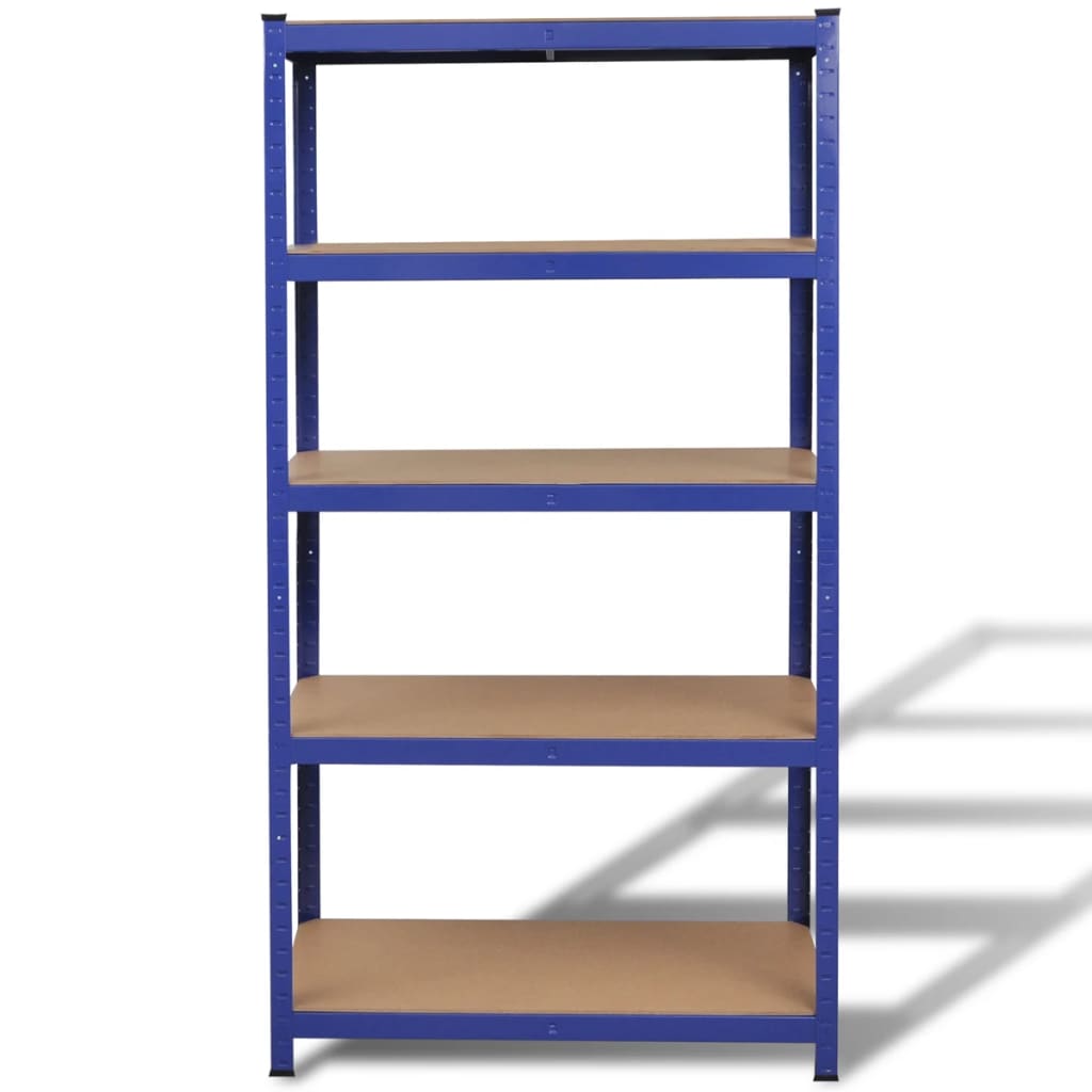 5-Layer Storage Shelf Blue Steel&Engineered Wood