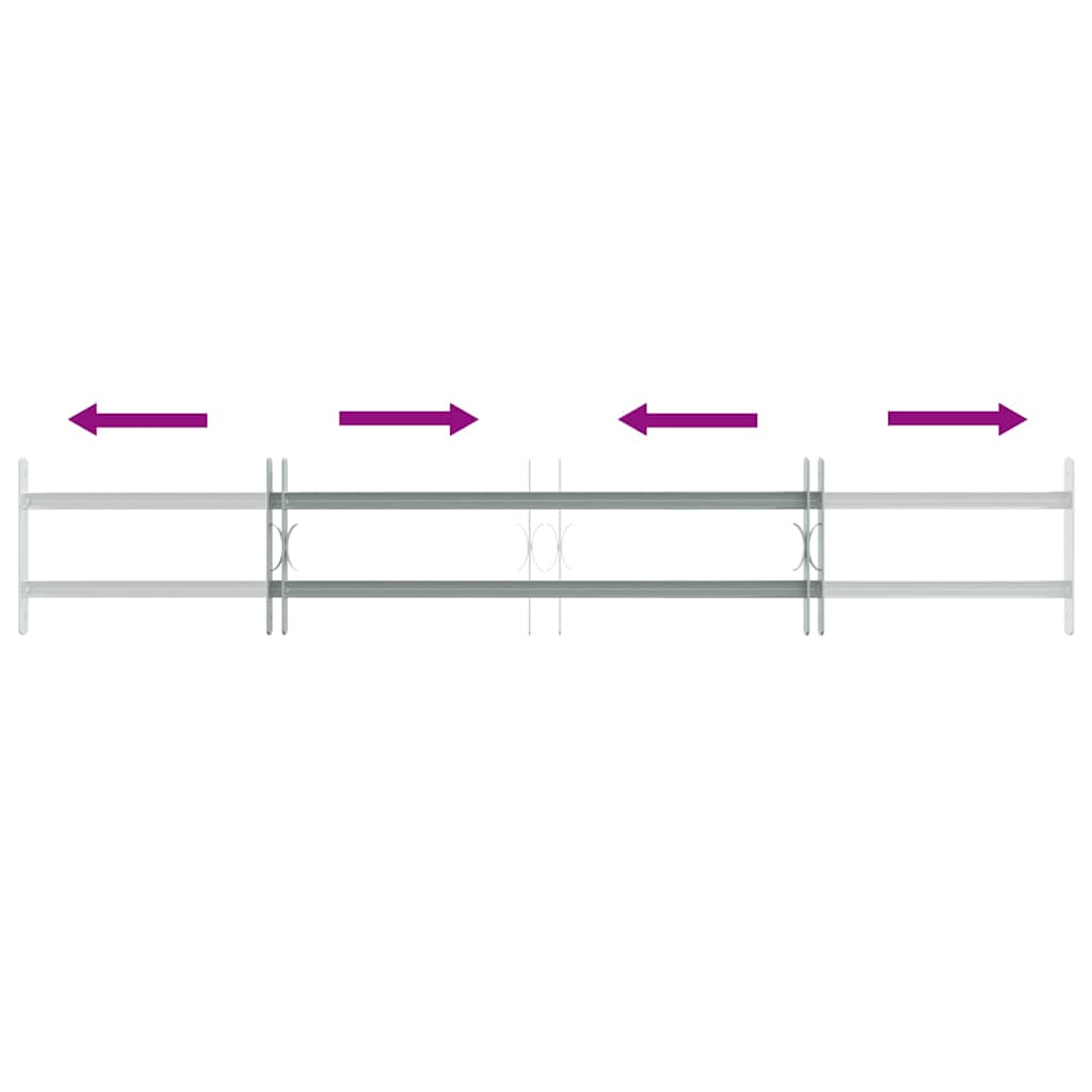 Adjustable Security Grille for Windows with 2 Crossbars 1000-1500 mm
