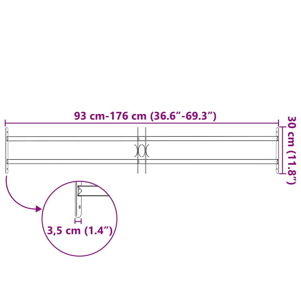 Adjustable Security Grille for Windows with 2 Crossbars 1000-1500 mm
