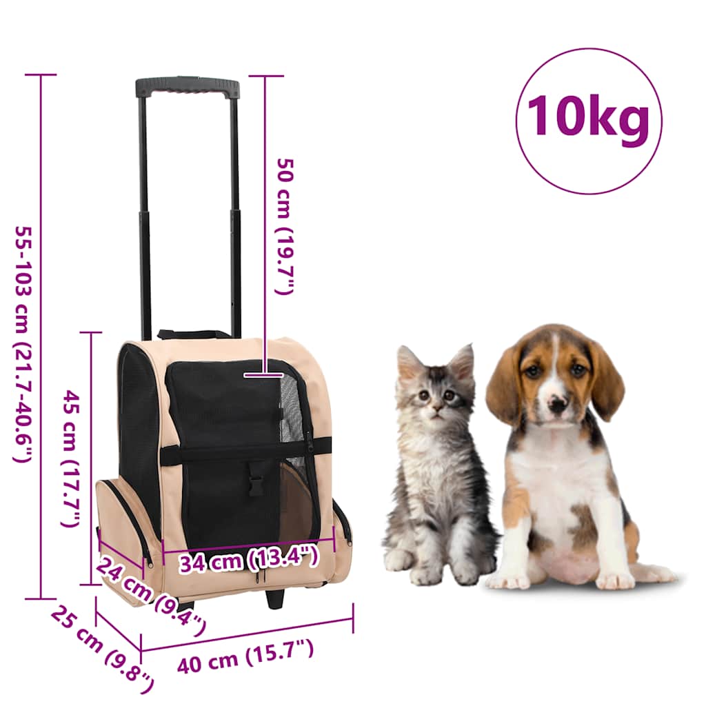 Multipurpose Pet Trolley Beige Foldable