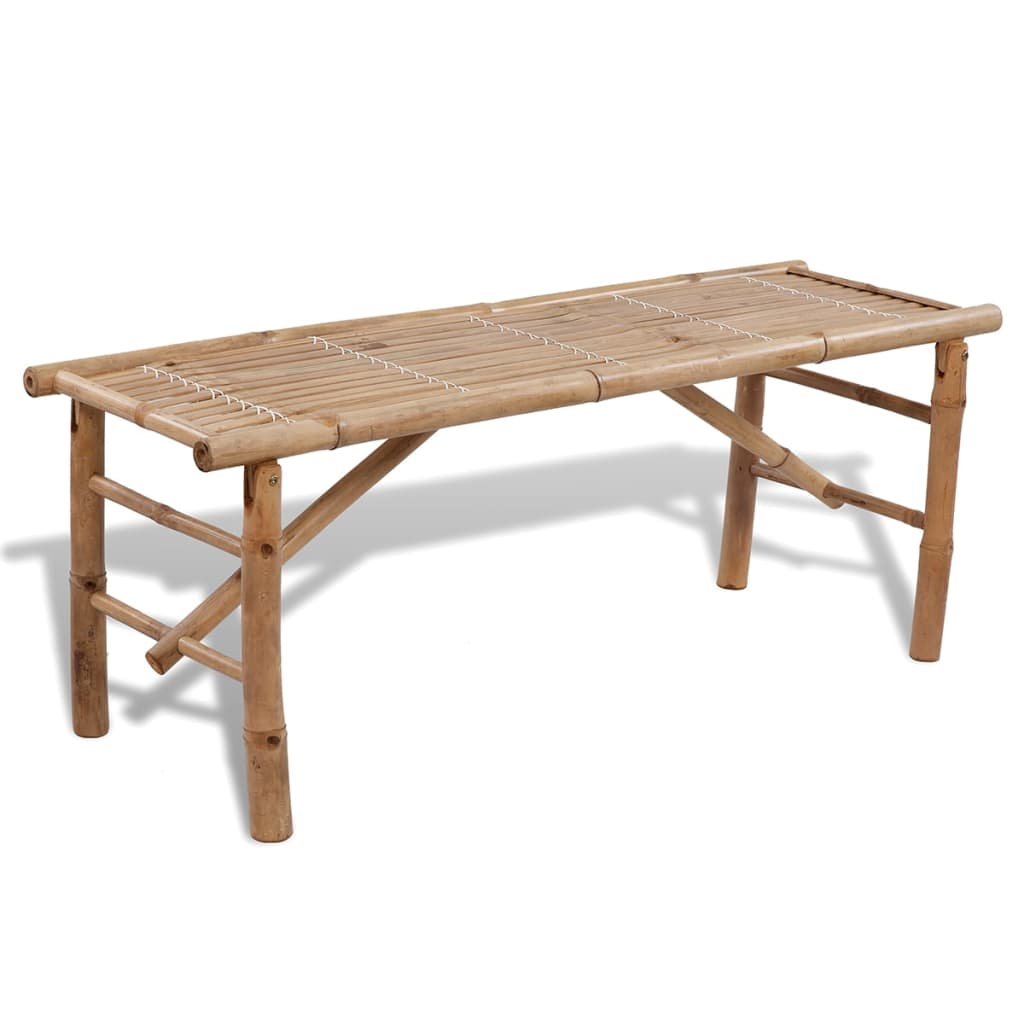 Beer Table with 2 Benches 100 cm Bamboo