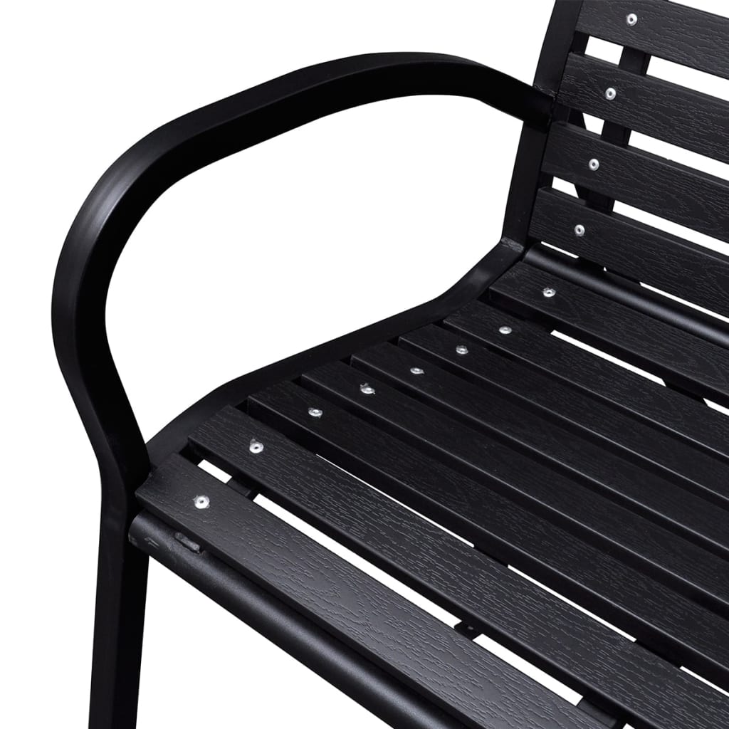 Garden Bench 125 cm Steel and WPC Black