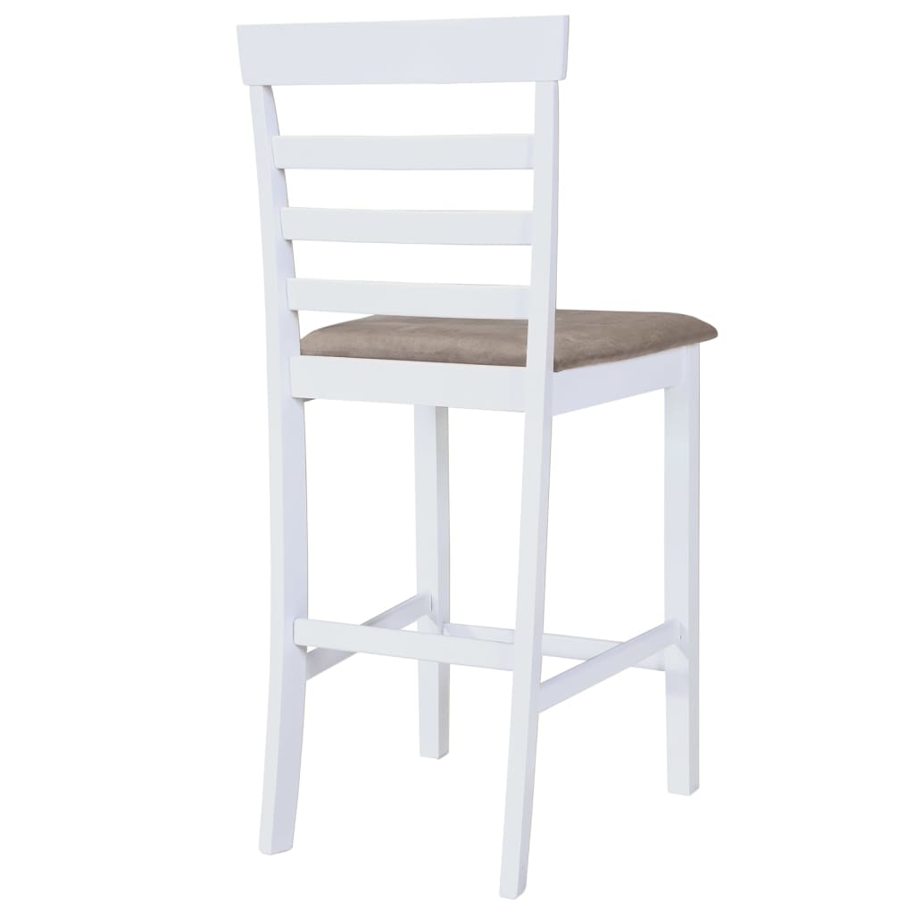 Bar Chairs 2 pcs White Fabric