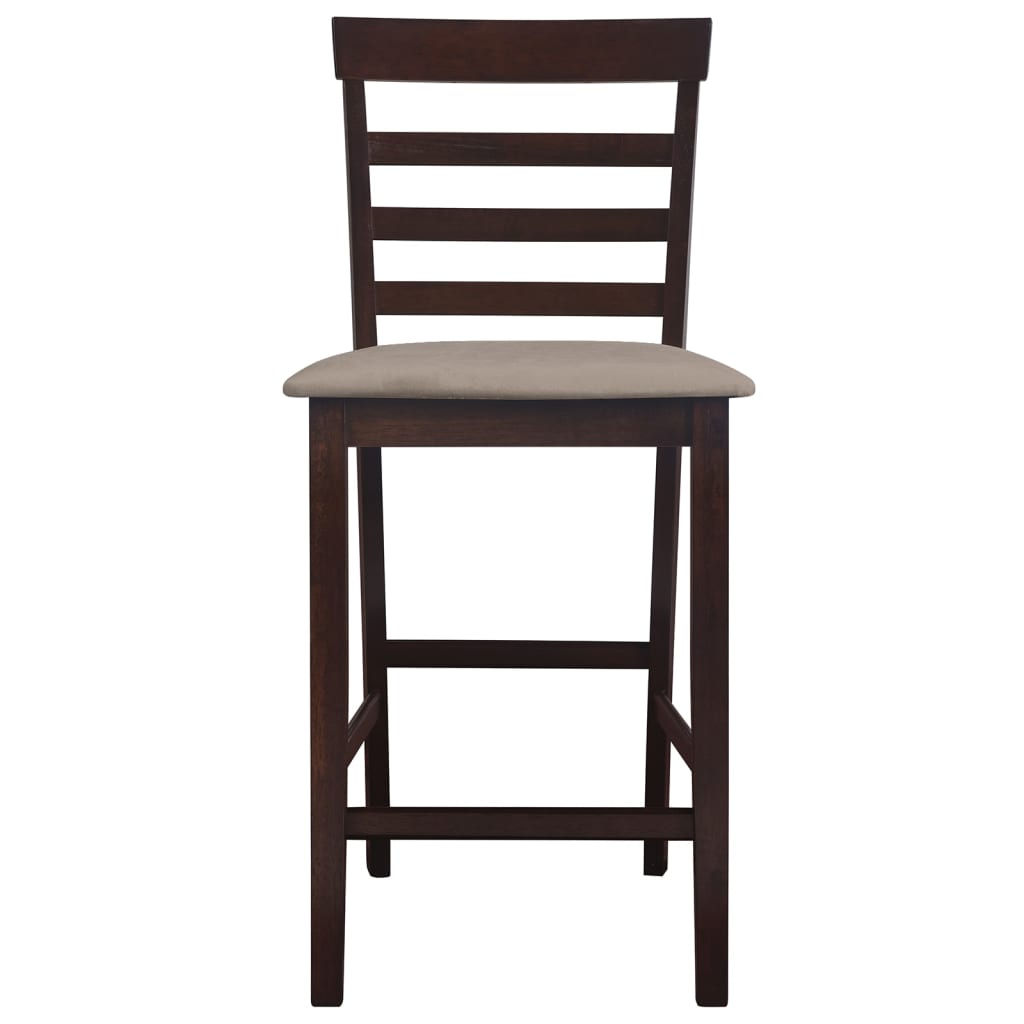 Bar Chairs 2 pcs Brown Fabric