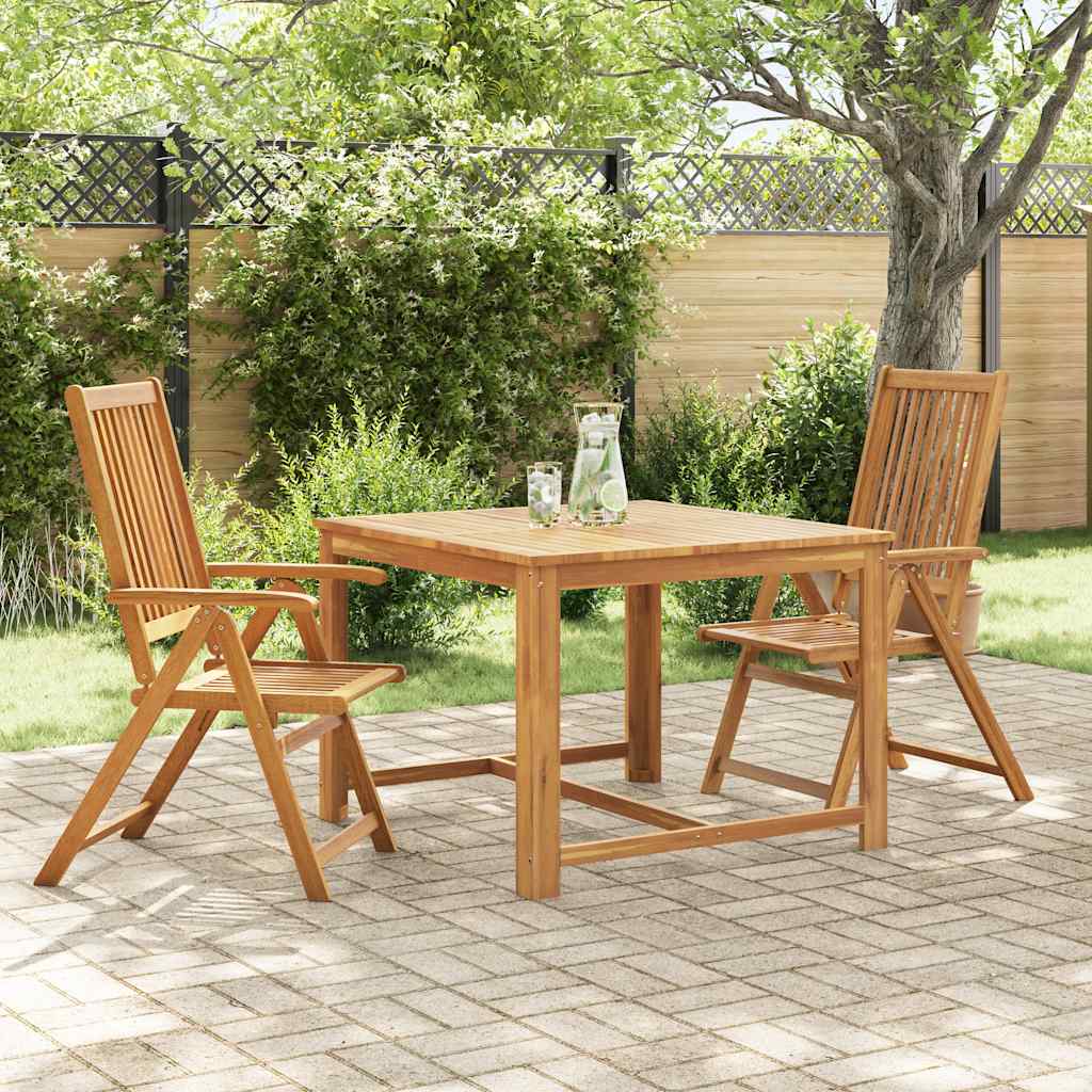 Folding Garden Chairs 2 pcs Solid Acacia Wood Brown