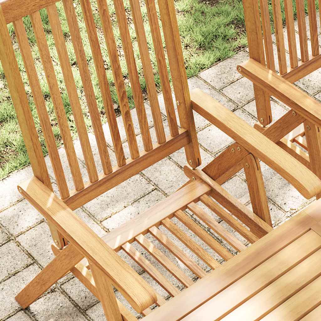 Folding Garden Chairs 2 pcs Solid Acacia Wood Brown
