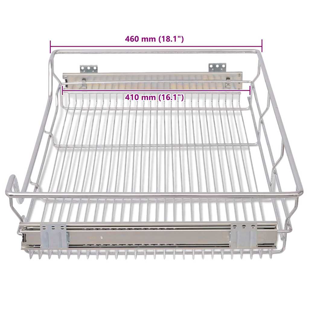 Pull-Out Wire Baskets 2 pcs Silver 800 mm