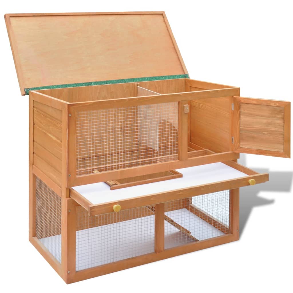 Outdoor Rabbit Hutch Small Pet Cage 1 Door Wood