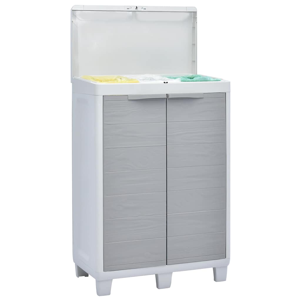 Garden Dustbin with 3 Bags Light Grey 65x38x102 cm