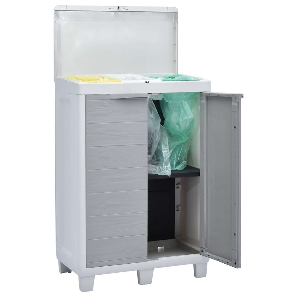 Garden Dustbin with 3 Bags Light Grey 65x38x102 cm