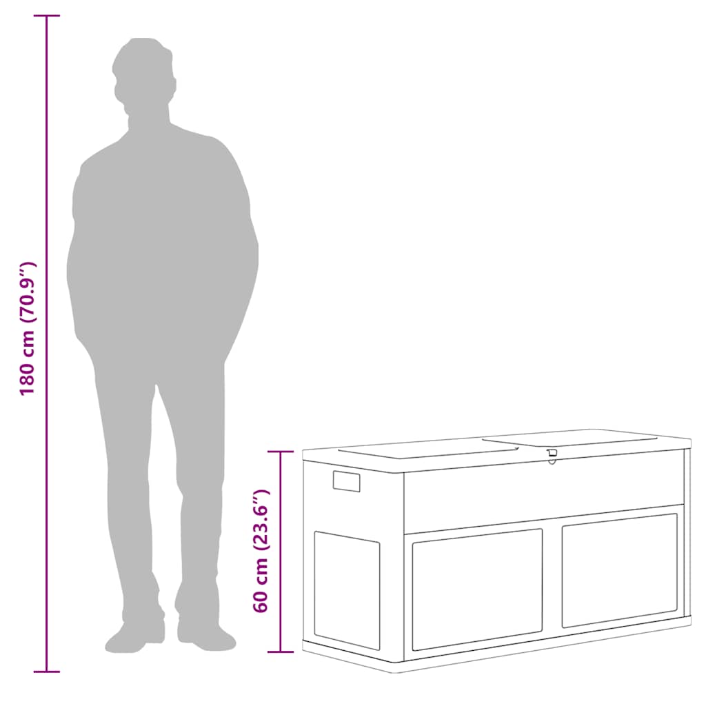 Garden Storage Box 320 L Grey Black