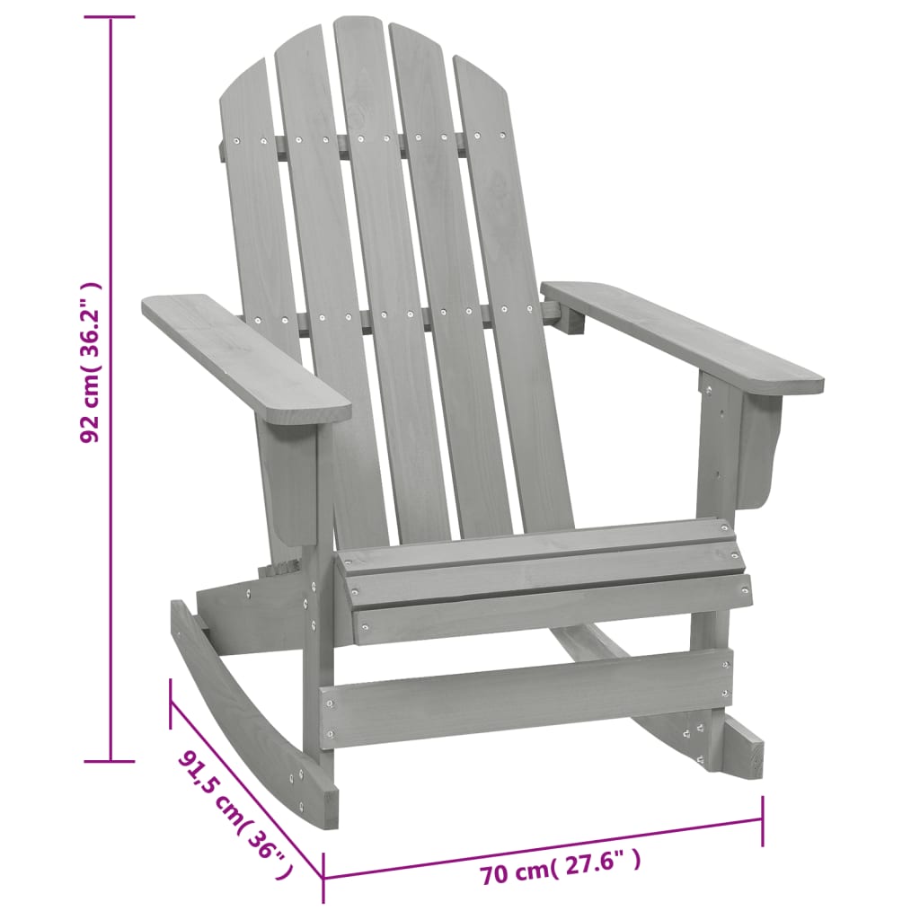 Garden Rocking Chair Wood Grey