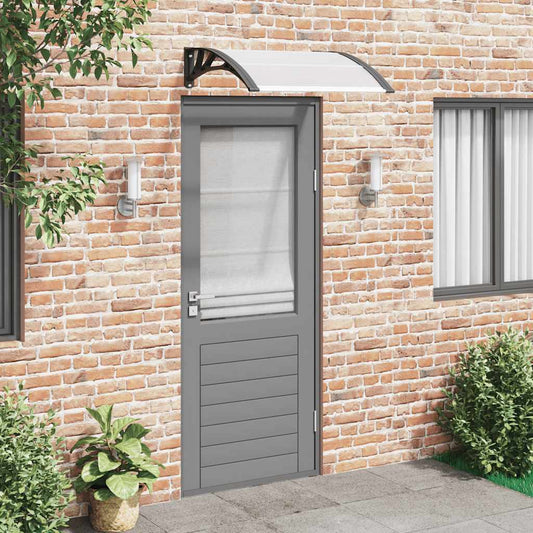 Door Canopy Black and Transparent 200x75 cm PC