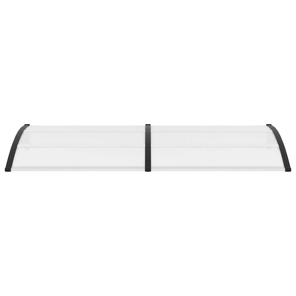 Door Canopy Black and Transparent 240x75 cm PC