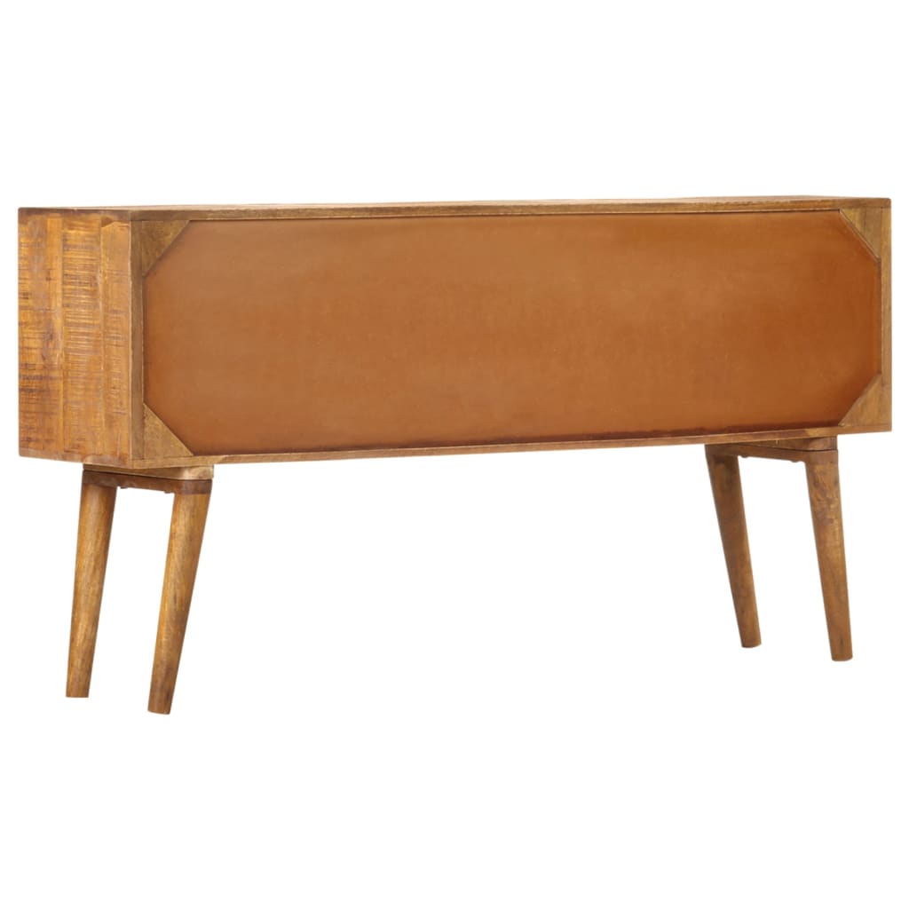 Sideboard with Printed Pattern 130x30x70 cm Solid Mango Wood