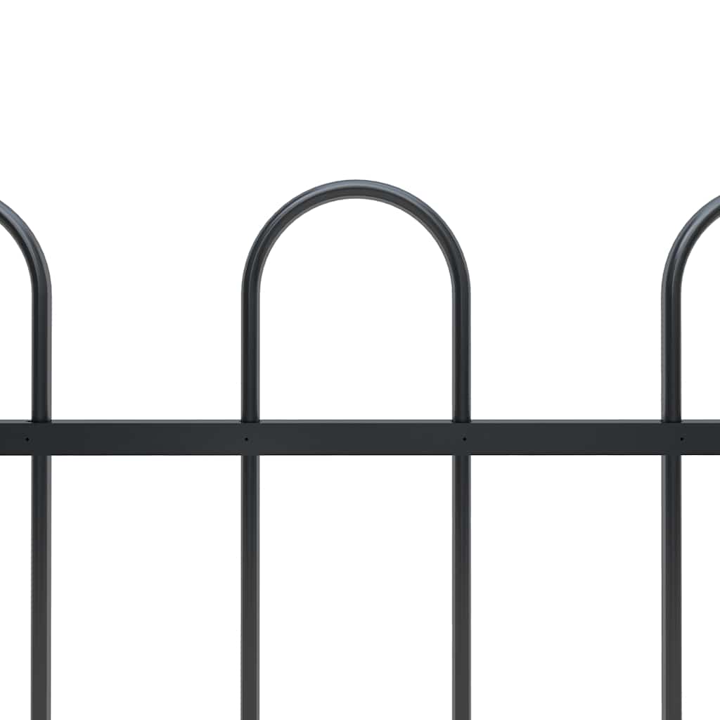 Garden Fence with Hoop Top Steel 1.8 m Black
