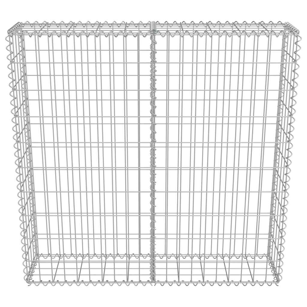 Gabion Wall with Covers Galvanised Steel 100x20x100 cm