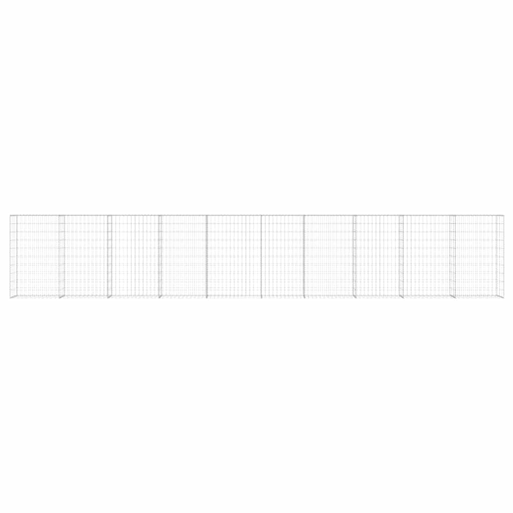 Gabion Wall with Covers Galvanised Steel 600x30x100 cm