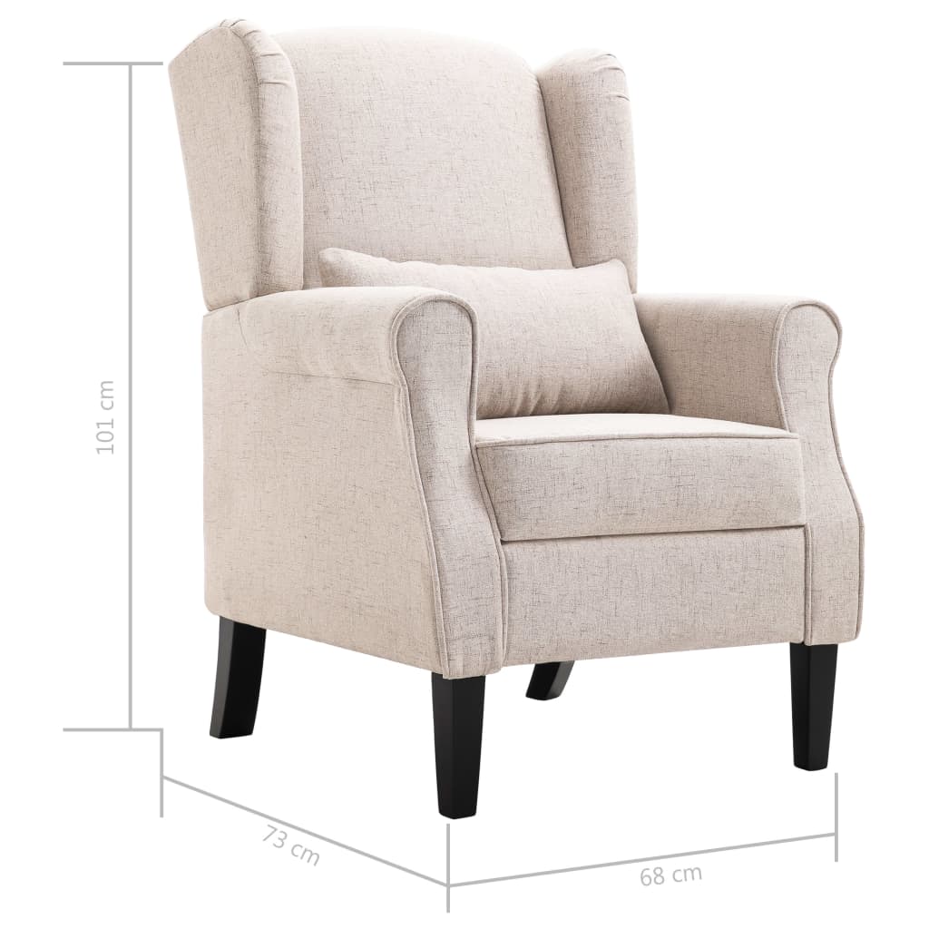 Armchair Beige Fabric