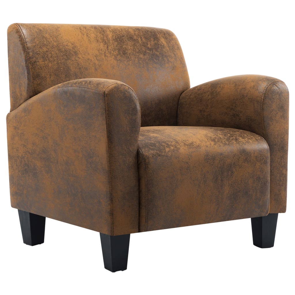 Sofa Chair Brown 70x69x72 cm Faux Suede Leather