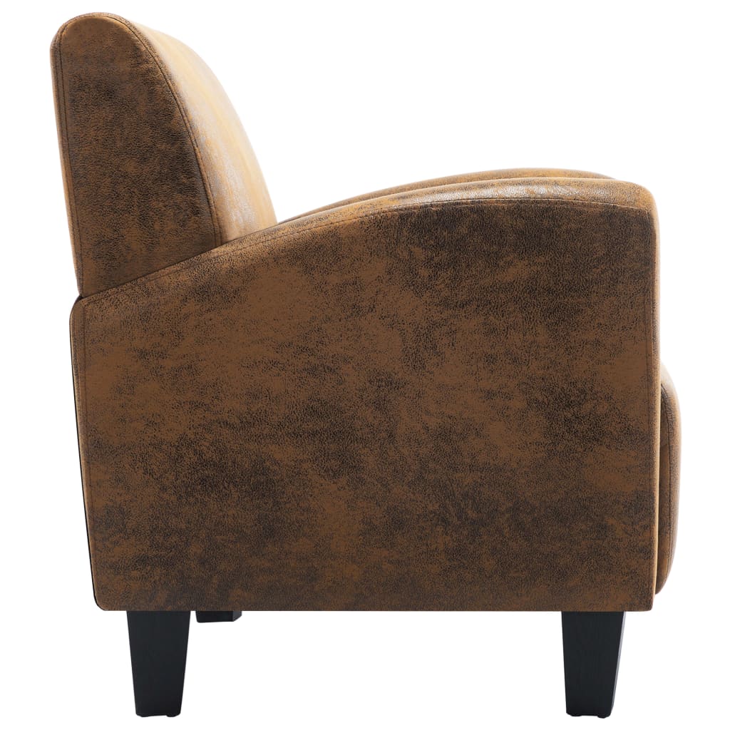Sofa Chair Brown 70x69x72 cm Faux Suede Leather