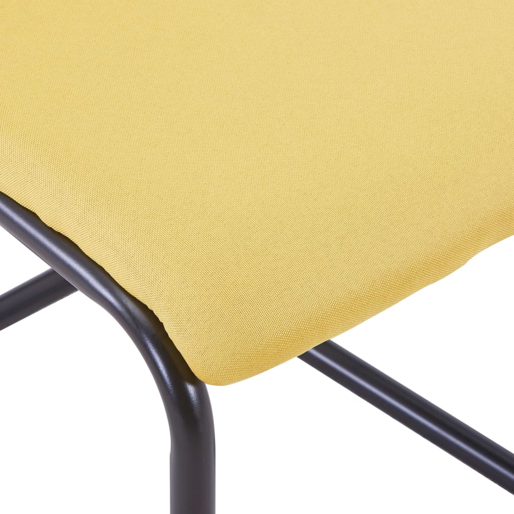 Cantilever Dining Chairs 2 pcs Yellow Fabric