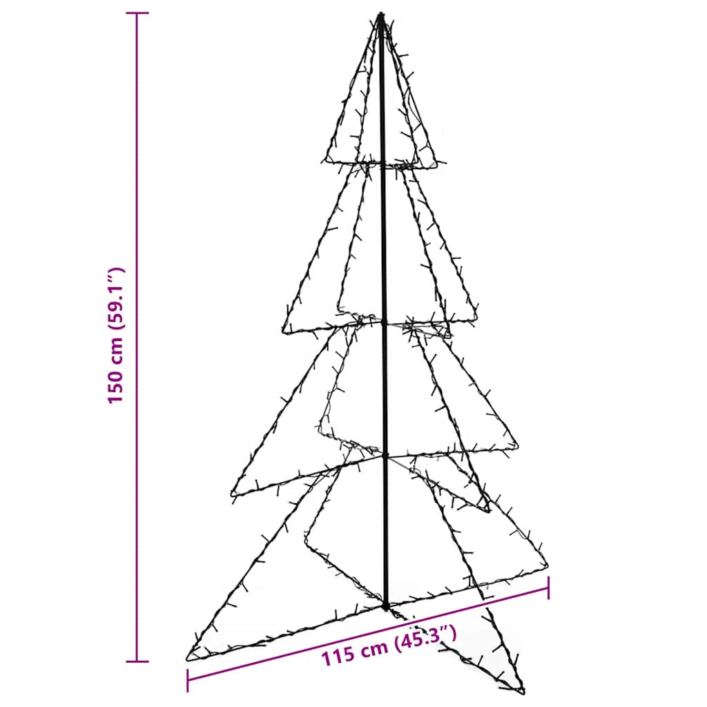 Christmas Cone Tree 240 LEDs Indoor and Outdoor 115x150 cm