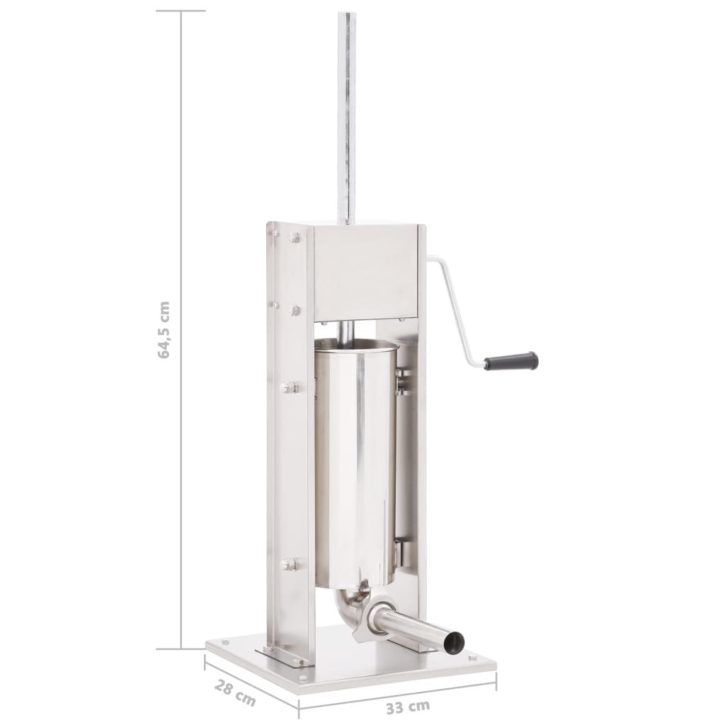 Manual Sausage Stuffer Silver 5 L Stainless Steel