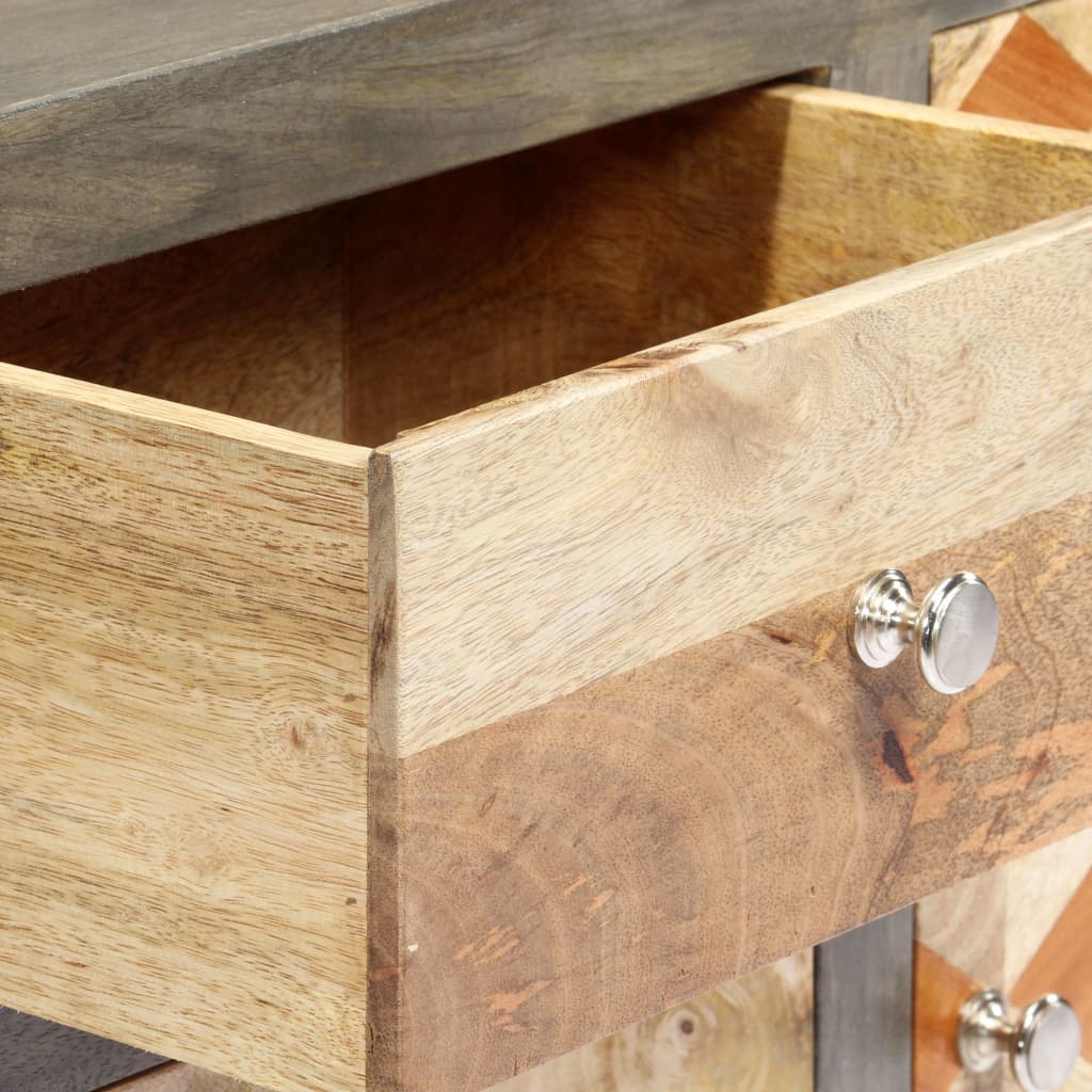 Side Cabinet Grey 75x30x60 cm Solid Mango Wood