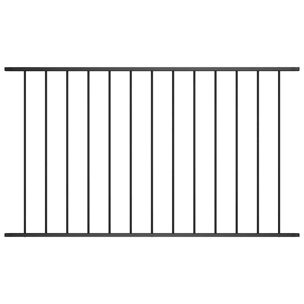 Fence Panel Powder-coated Steel 1.63x1.25 m Black