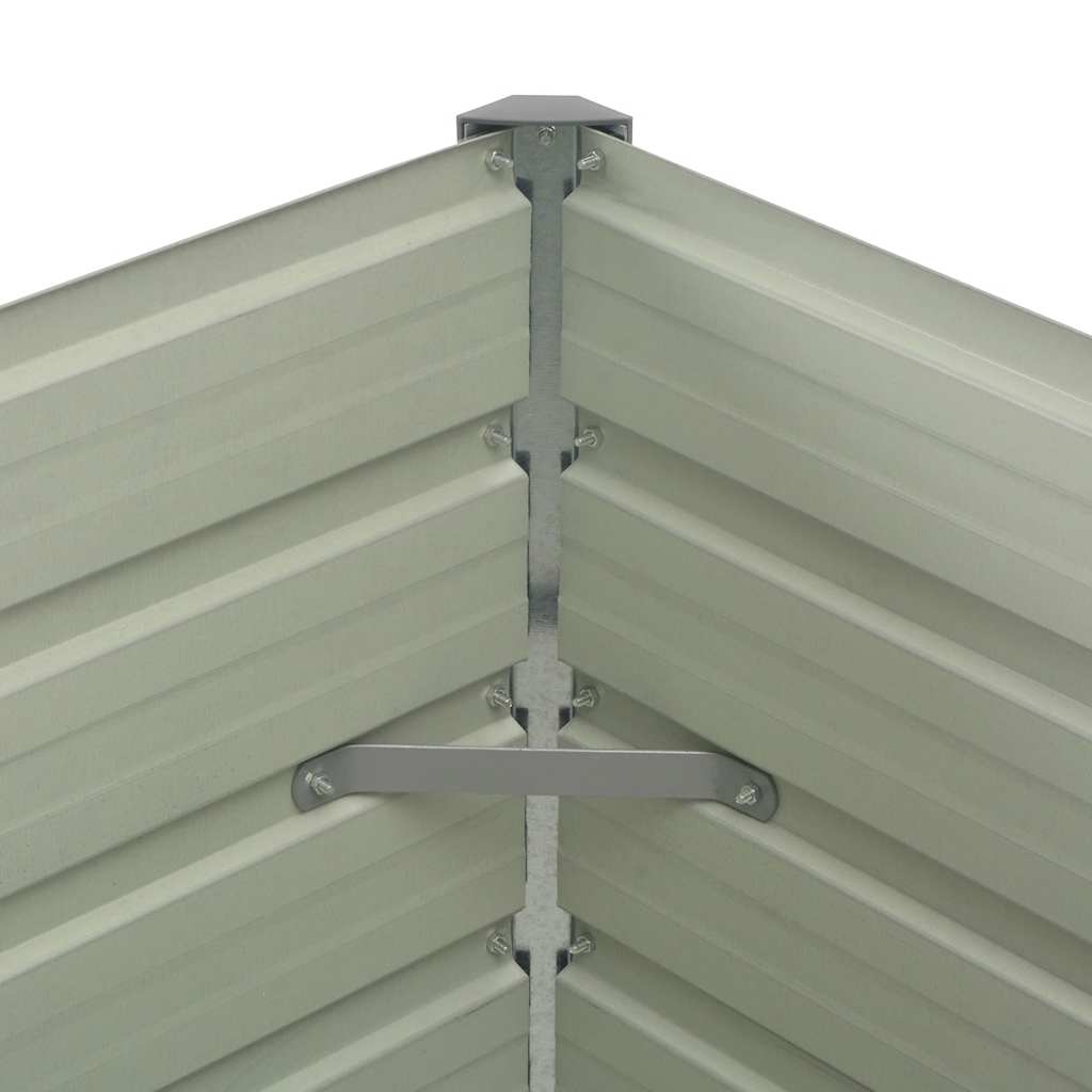 Raised Garden Bed Brown 100x100x77 cm Galvanised Steel