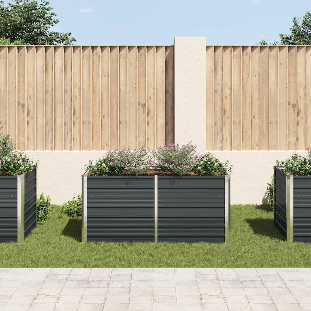 Raised Garden Bed Anthracite 160x80x77 cm Galvanised Steel