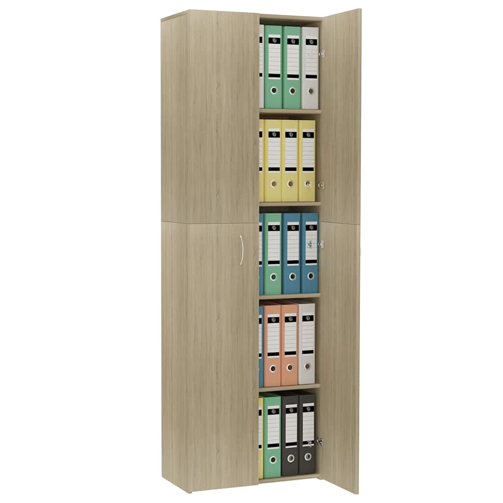 Office Cabinet Sonoma Oak 60x32x190 cm Engineered Wood
