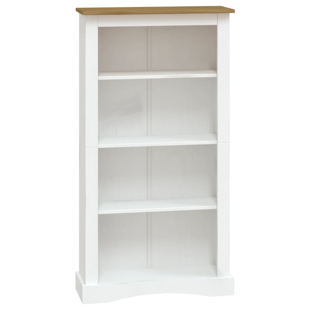 4-Tier Bookcase Mexican Pine Corona Range White 80x29x150 cm