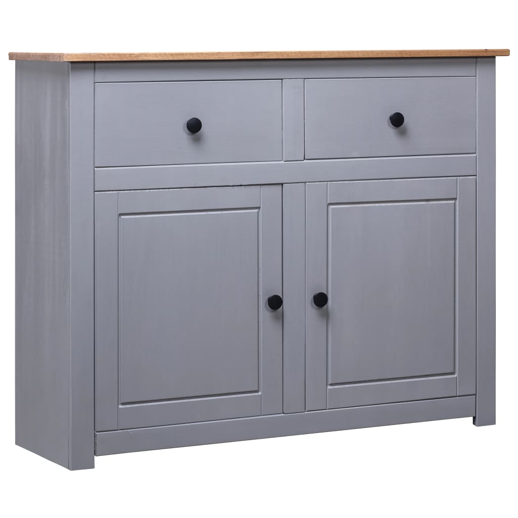 Sideboard Grey 93x40x80 cm Solid Pinewood Panama Range