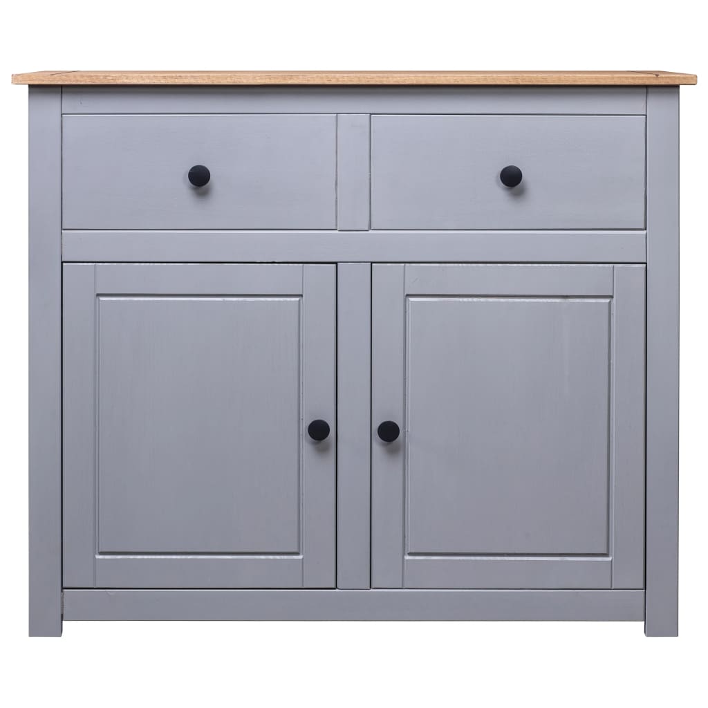 Sideboard Grey 93x40x80 cm Solid Pinewood Panama Range