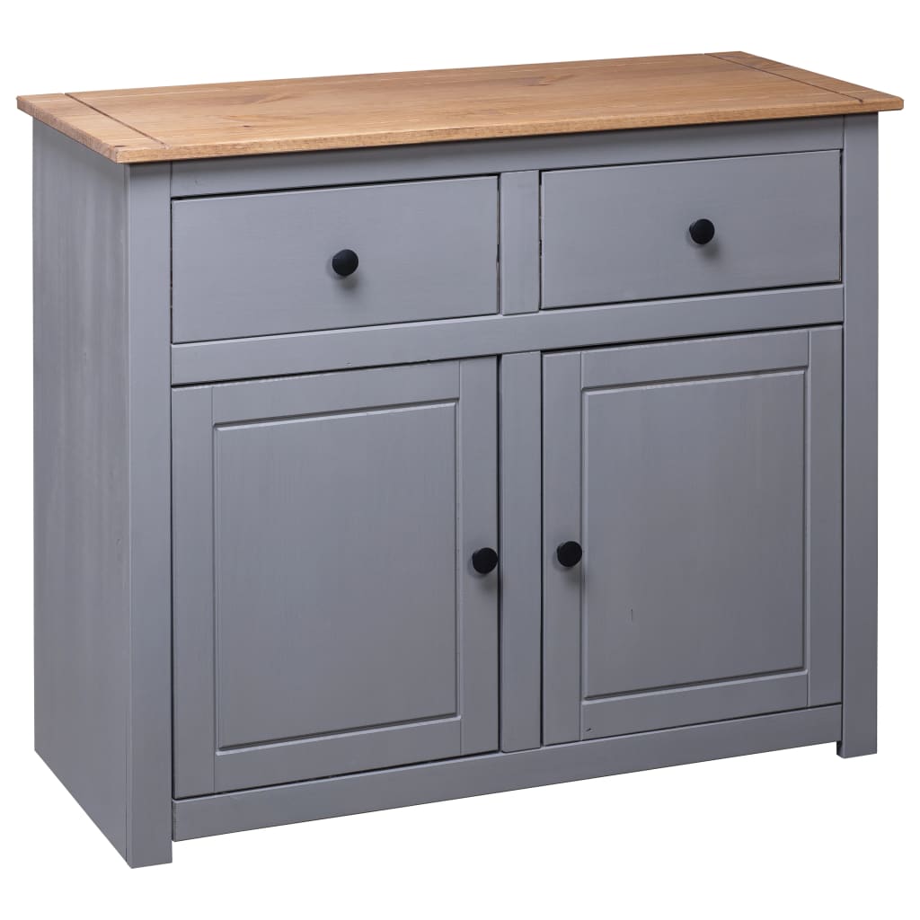 Sideboard Grey 93x40x80 cm Solid Pinewood Panama Range