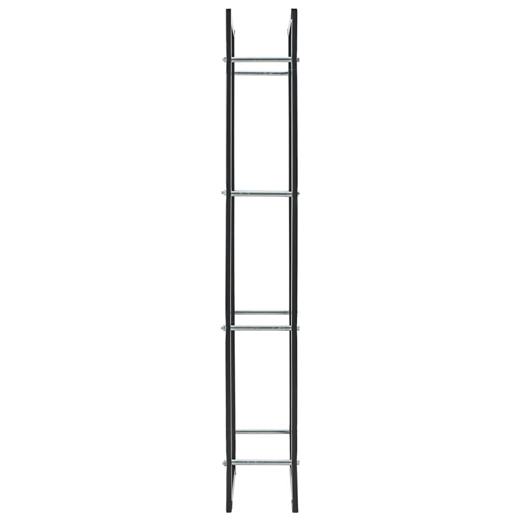 Firewood Rack Black 50x20x150 cm Steel