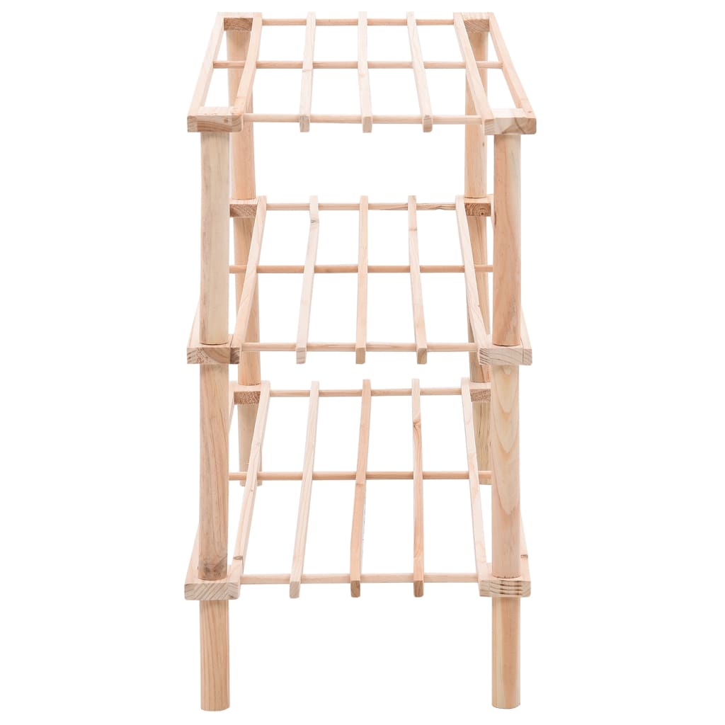 3-Tier Shoe Rack Solid Fir Wood