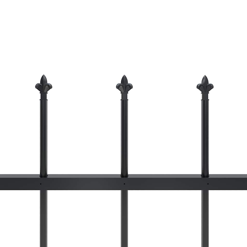 Garden Fence with Spear Top Steel 537x120 cm Black
