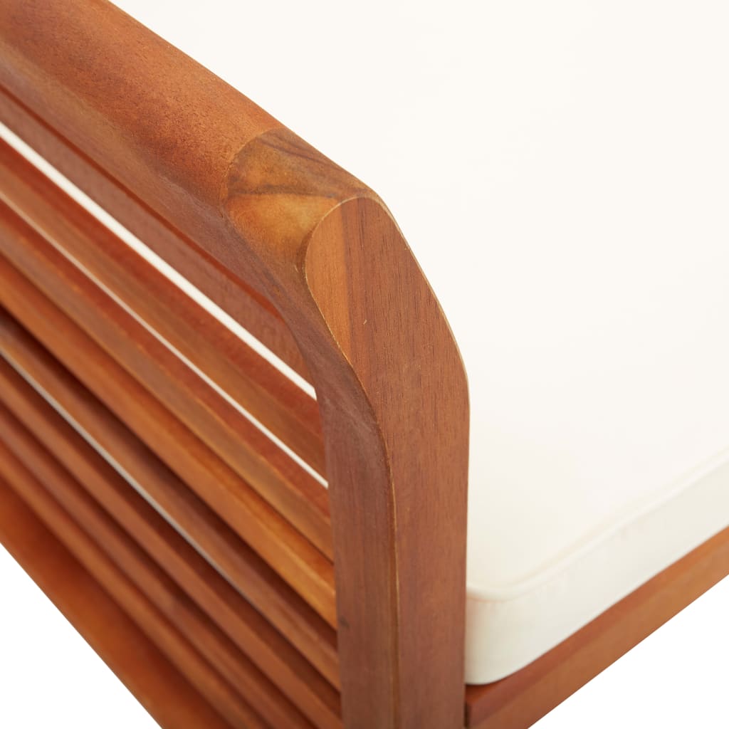 3-Seater Garden Bench with Cushion 150 cm Solid Acacia Wood