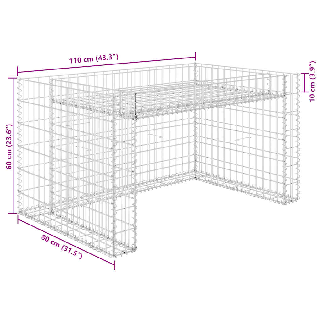 Lawn Mower Garage with Raised Bed 110x80x60 cm Steel Wire