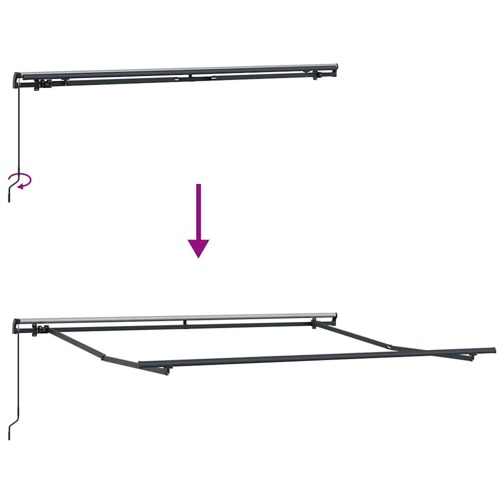 Awning Frame Manual Anthracite 3 x 2.5 m Metal
