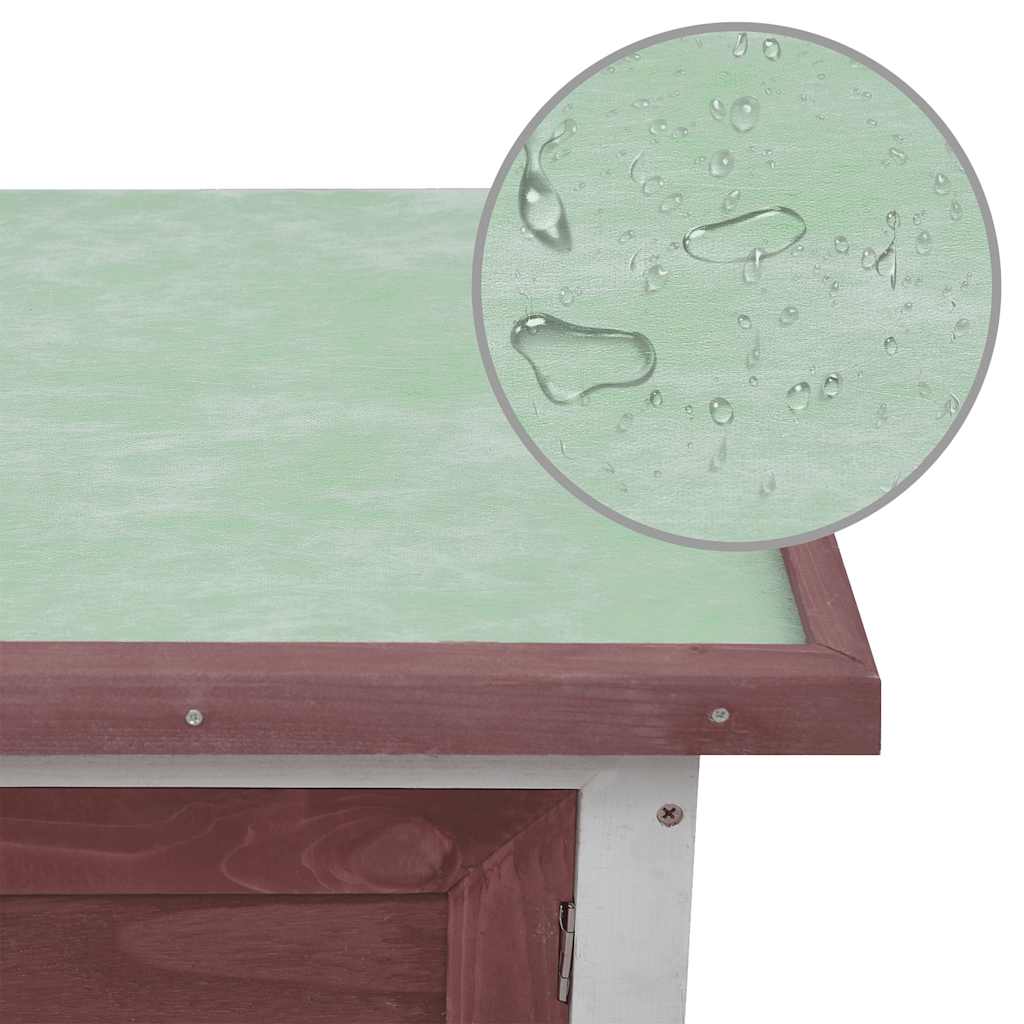 Outdoor Rabbit Hutch 1 Layer Brown Wood